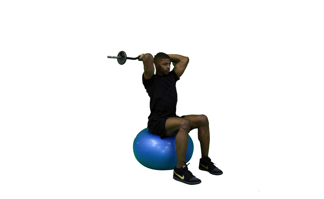 Dumbbell French Press Stability Ball — demonstration 2