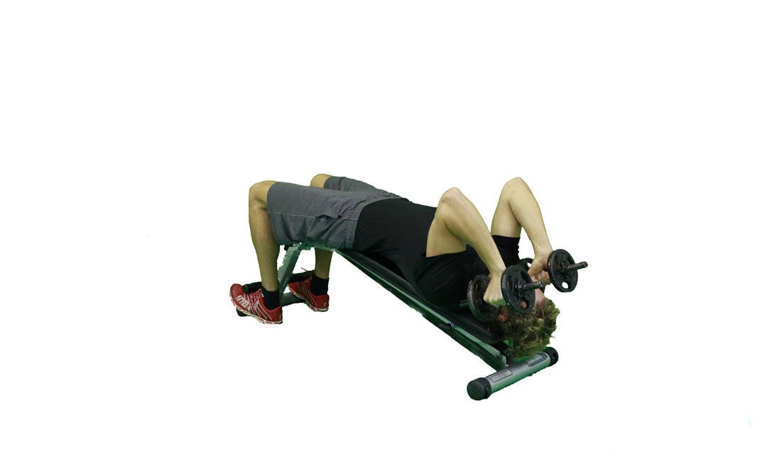 Dumbbell Decline Tricep Extension — demonstration 2