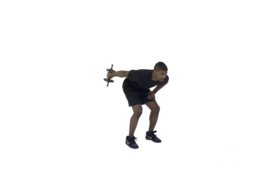 Dumbbell Bent-Over One-Arm Tricep Extension — demonstration 2