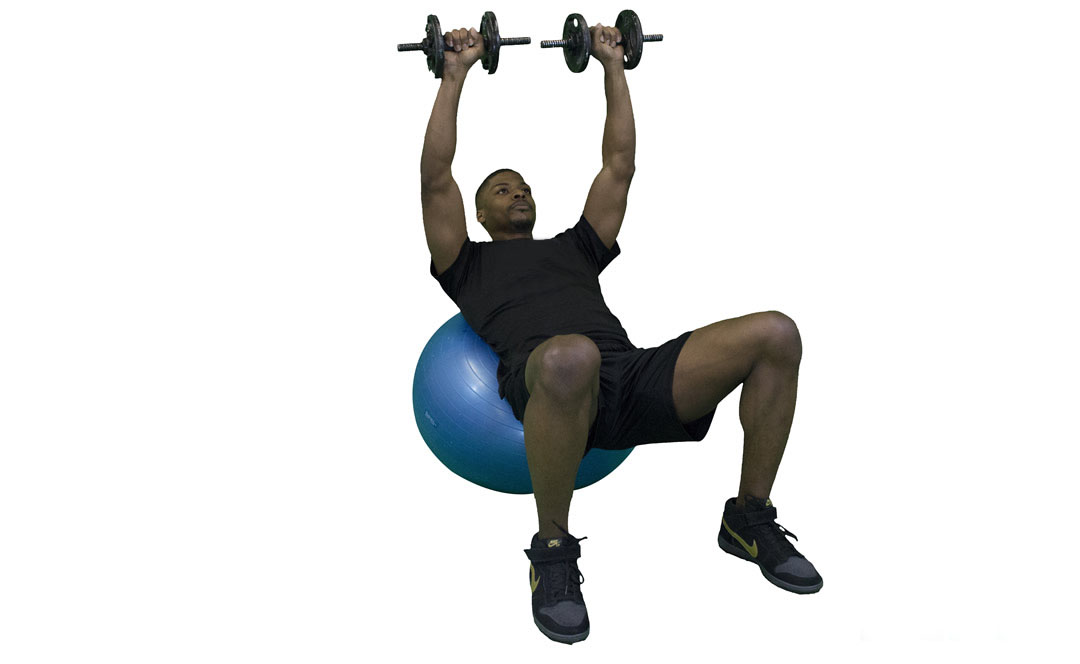 Dumbbell Incline Press on Stability Ball — demonstration 2