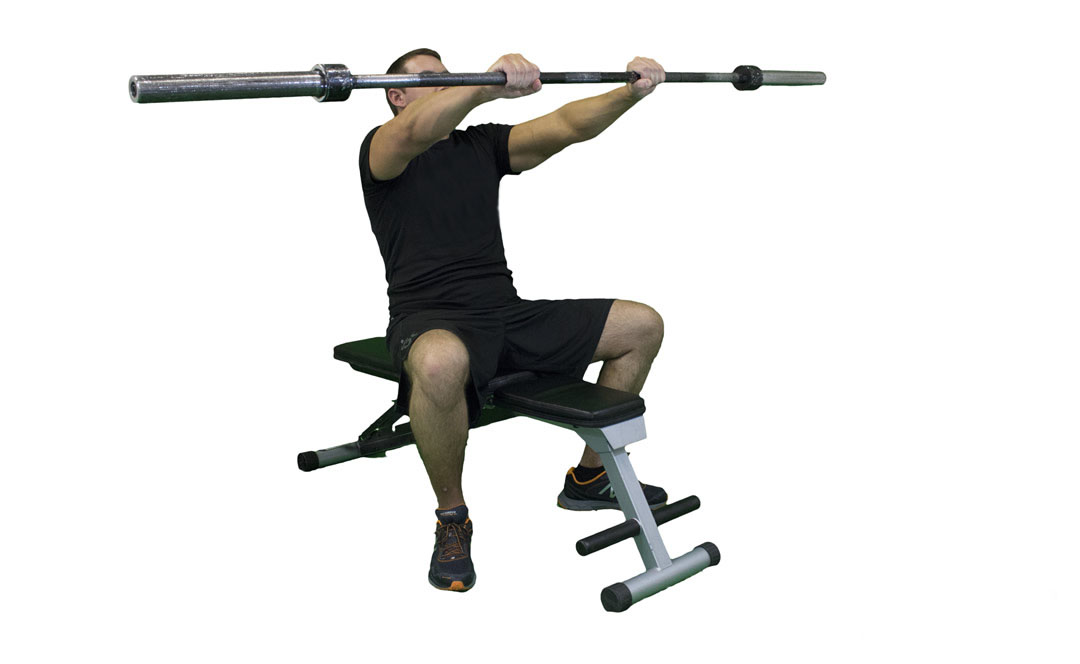 Barbell Seated Front Raise — demonstration 2