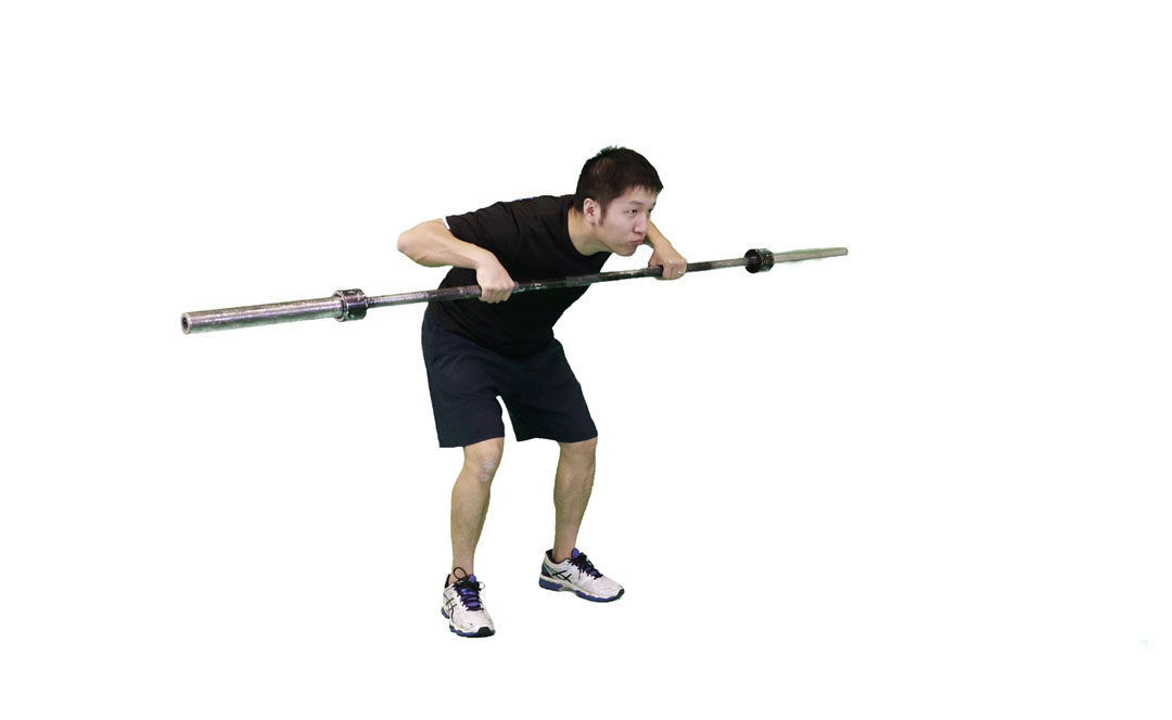 Barbell Rear Delt Row to Neck — demonstration 2