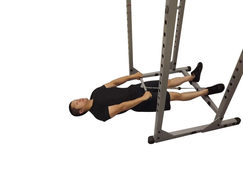 Cable Front Raise Supine — demonstration 2