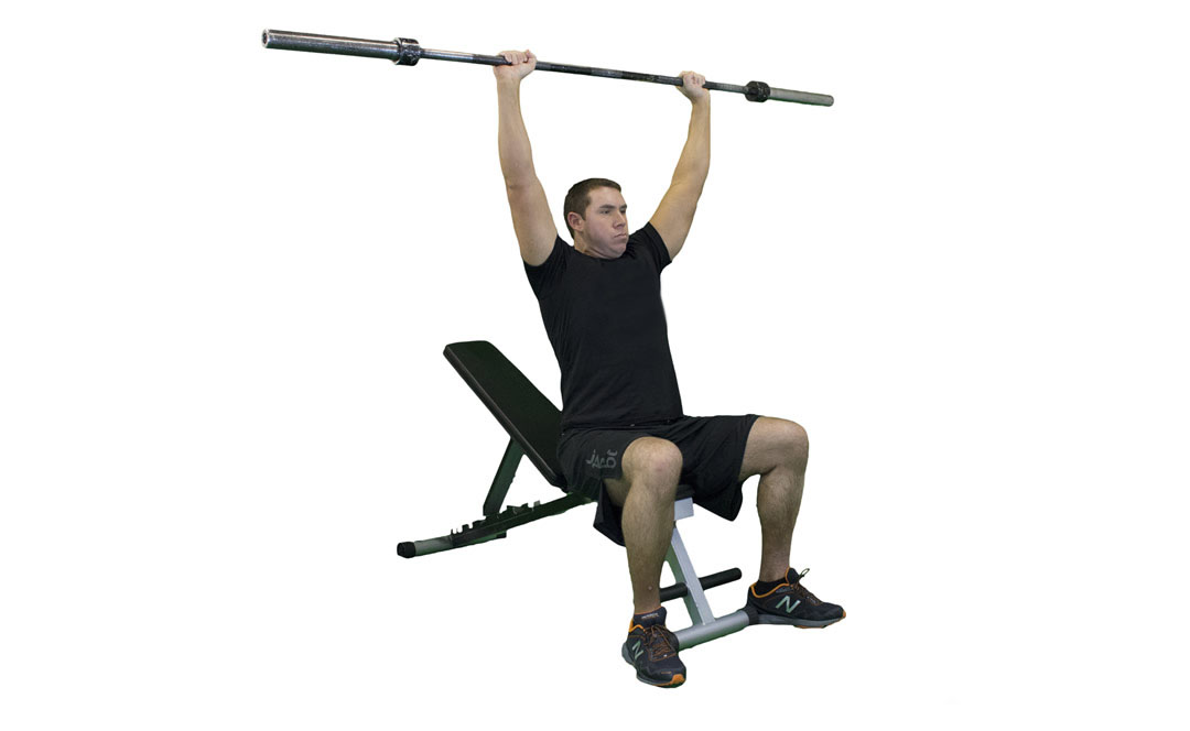 Barbell Seated High Front Raise — demonstration 2