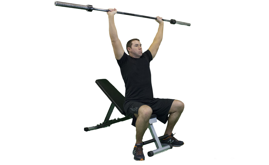 Barbell Rear Military Press — demonstration 2