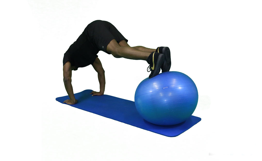 Stability Ball Pike Push-Up — demonstration 2