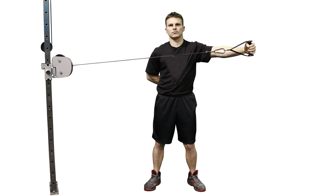 Cable One-Arm Reverse Fly — demonstration 2