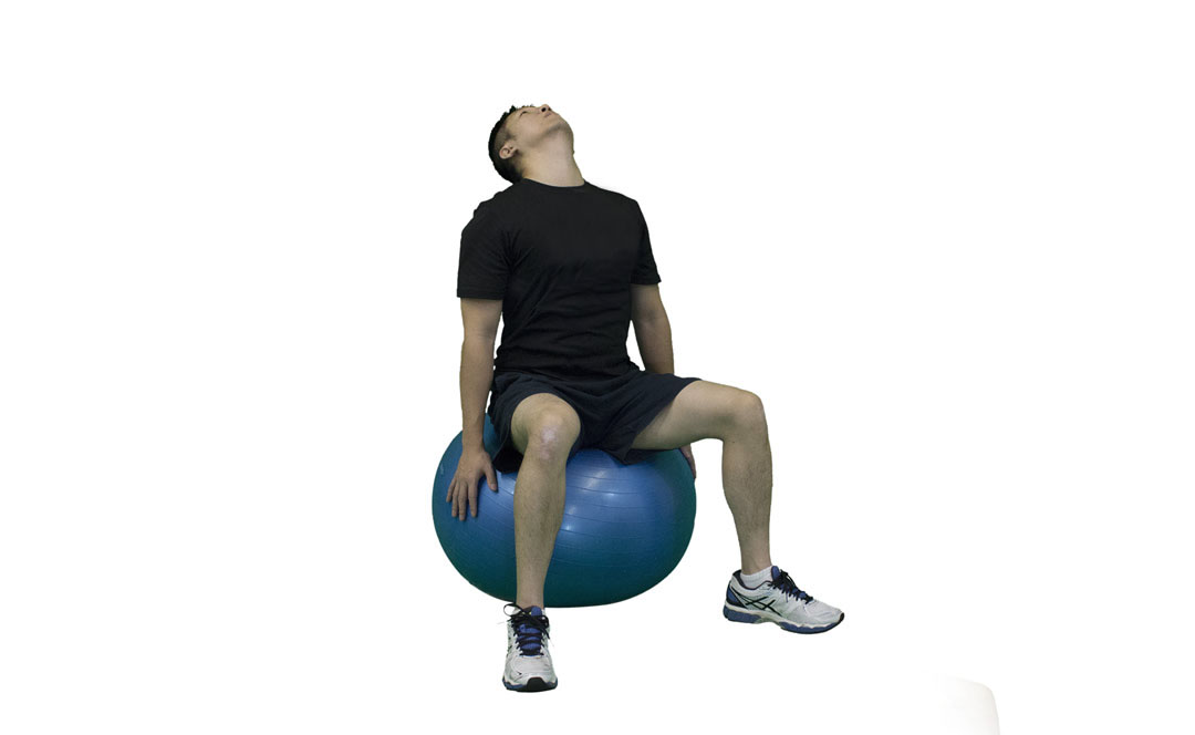 Stability Ball Neck Flexion — demonstration 2