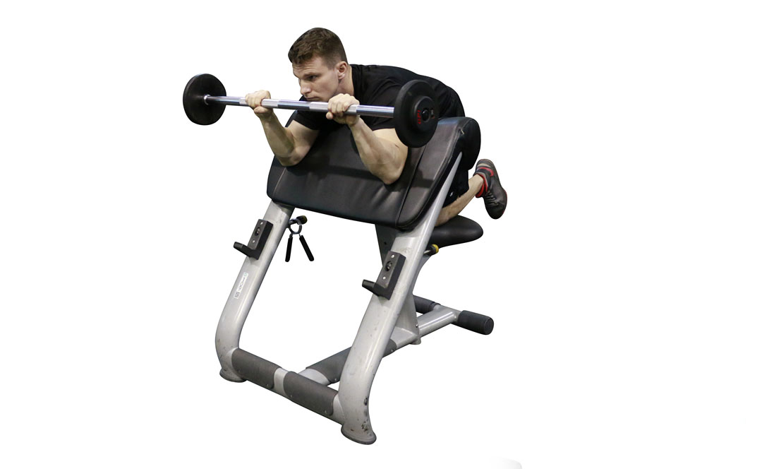 Barbell Reverse Preacher Curl — demonstration 2