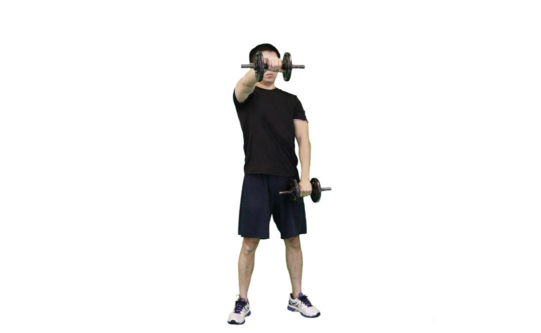 Dumbbell Alternating Front Raise — demonstration 2