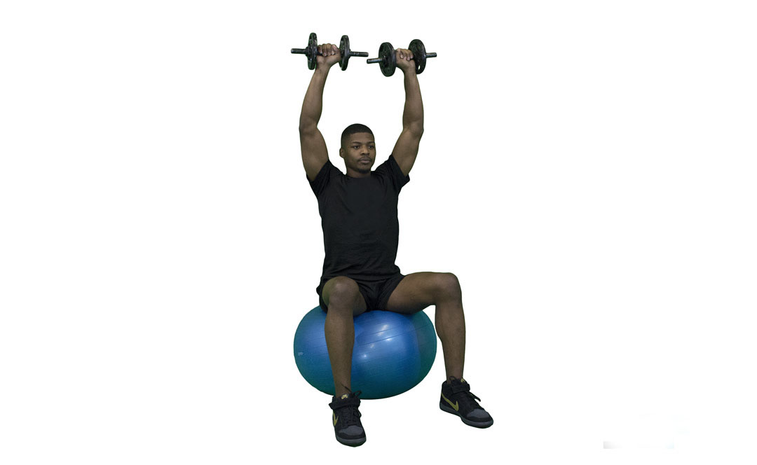 Dumbbell Arnold Press Stability Ball — demonstration 2
