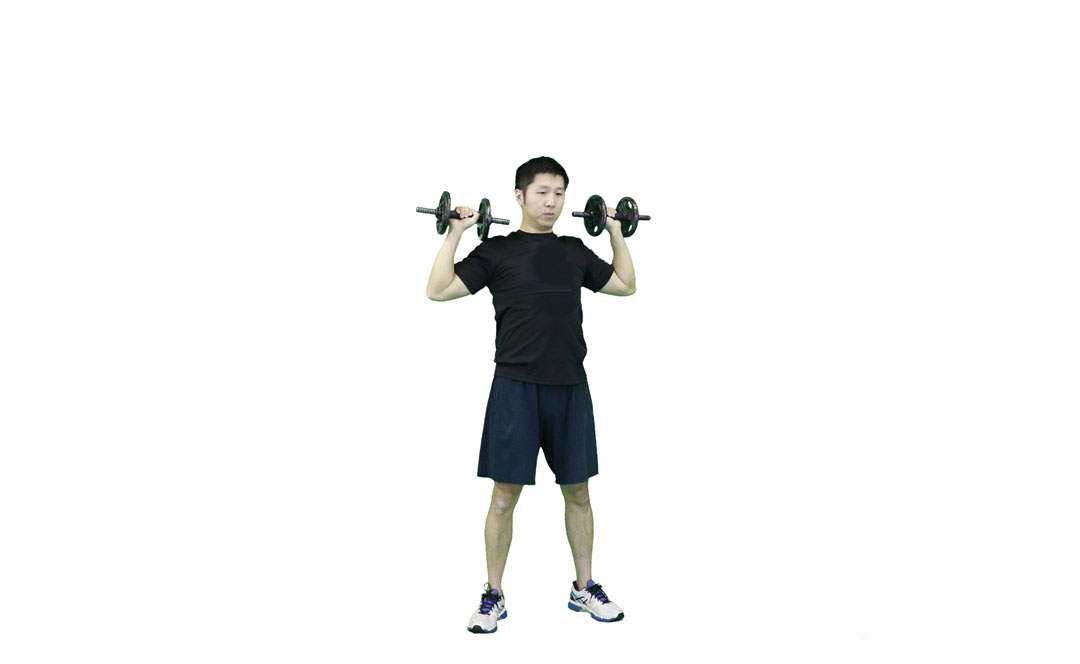 덤벨 스탠딩 더블린 프레스 — 시범 2