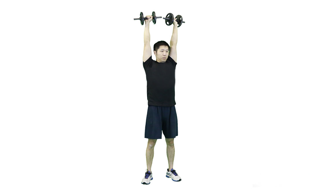 Dumbbell Standing Shoulder Press — demonstration 2