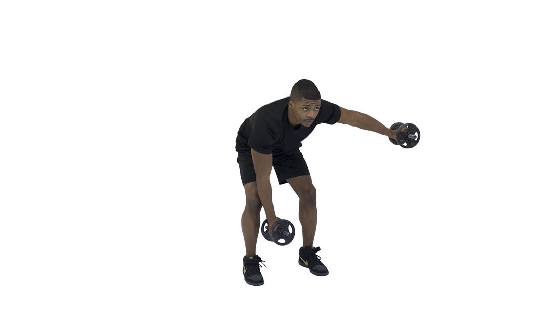 Dumbbell Alternating Bent-Over Reverse Fly — demonstration 2