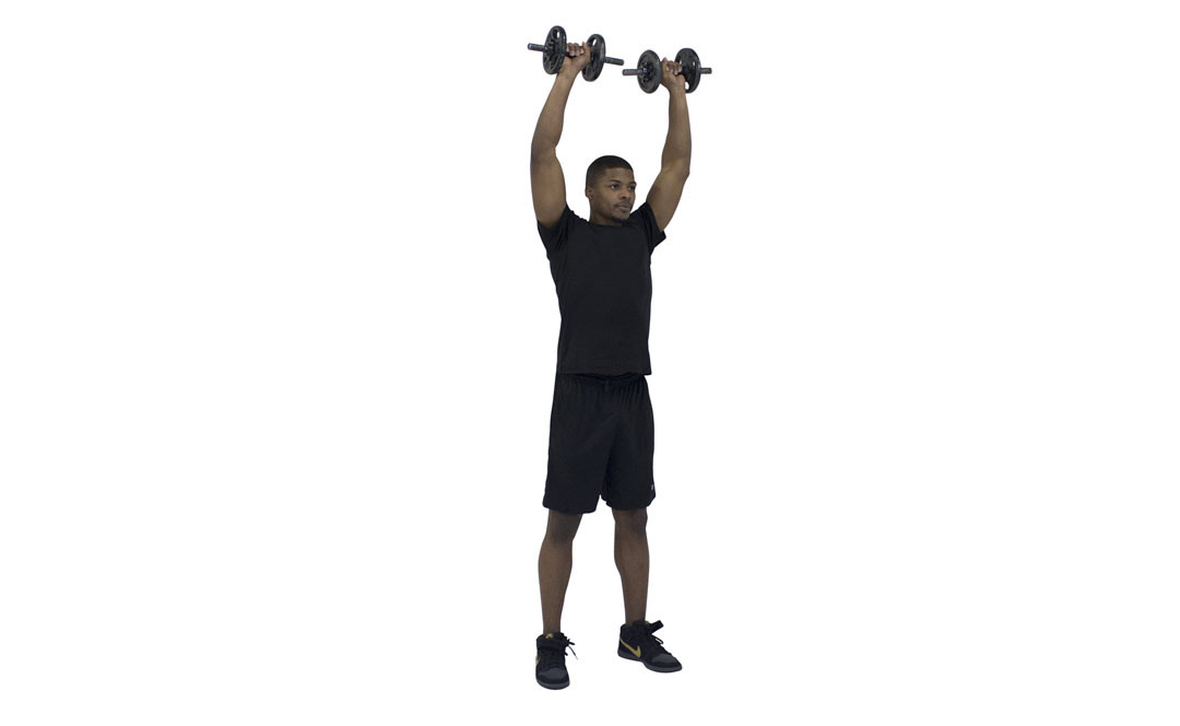 Dumbbell Front Raise to Overhead — demonstration 2