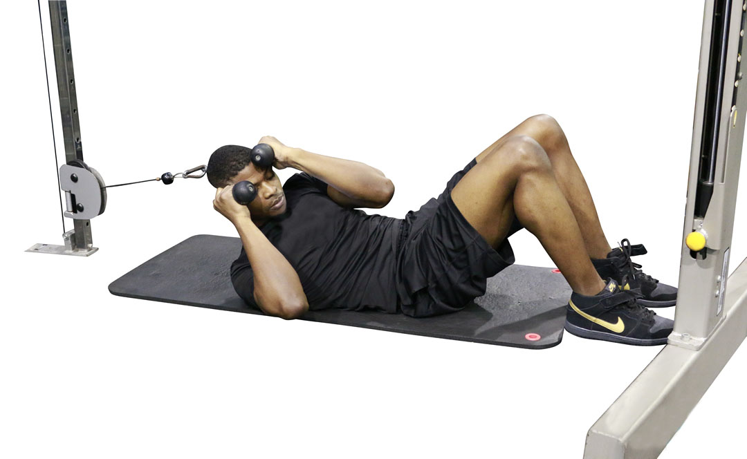 Cable Rotational Crunch Supine — demonstration 2