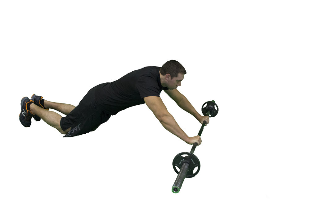 Barbell Abdominal Rollout Kneeling — demonstration 2