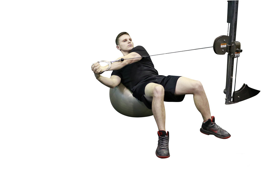 Cable Russian Twist Stability Ball — demonstration 2