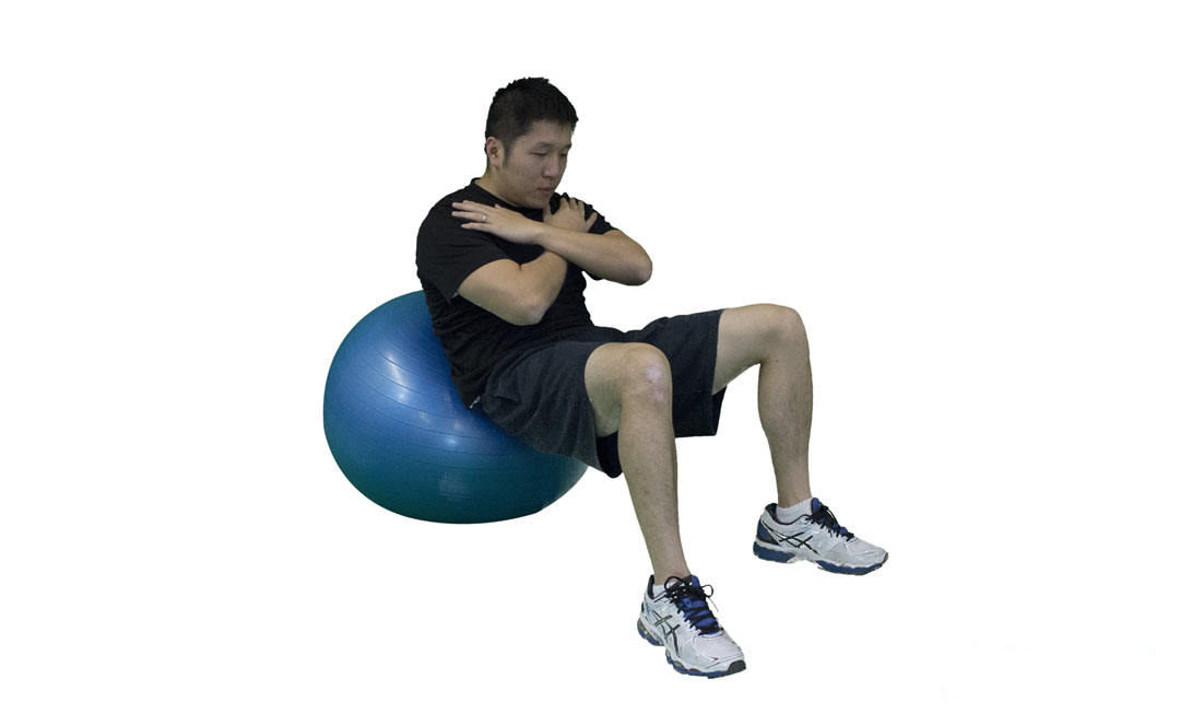 Stability Ball Incline Abdominal Crunch — demonstration 2