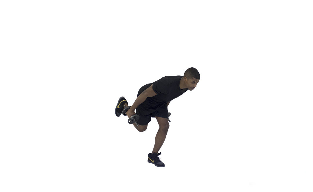 Dumbbell Single-Leg Cobra — demonstration 2