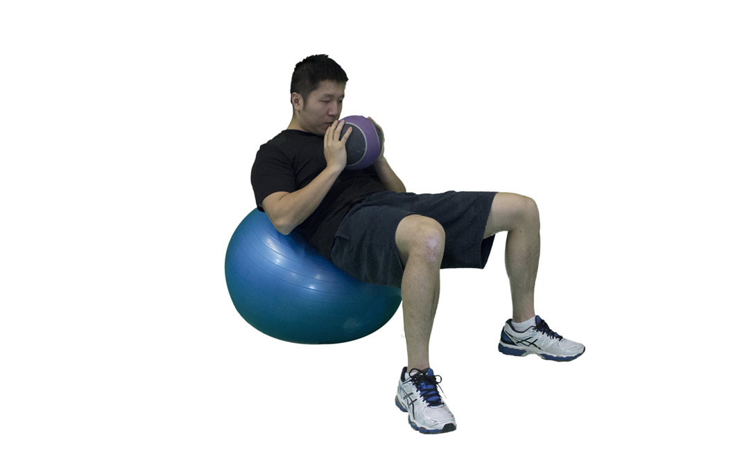 Stability Ball Medicine Ball Sit-Up — demonstration 2
