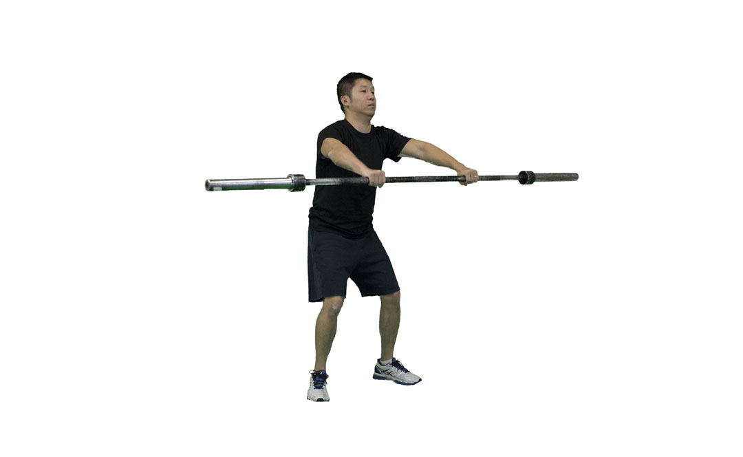Barbell Hang Clean Below the Knees — demonstration 2