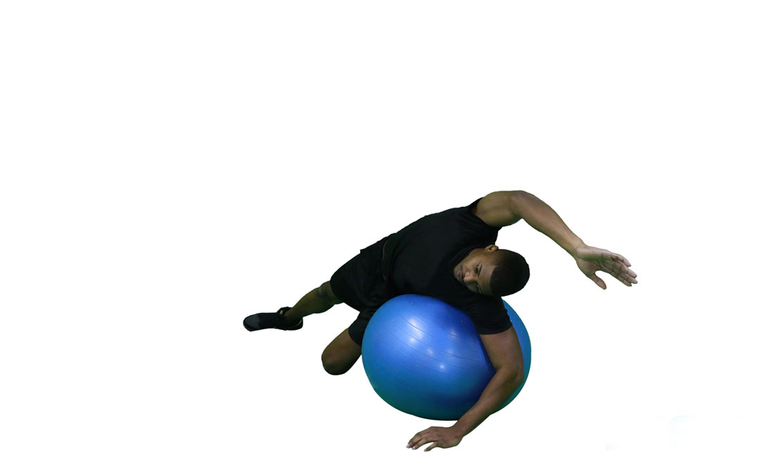 Stability Ball Lat Stretch — demonstration 2