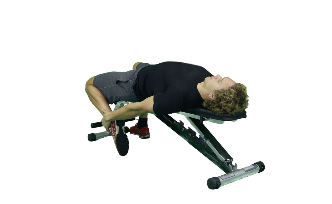 Bench Quad Stretch Supine — demonstration 2
