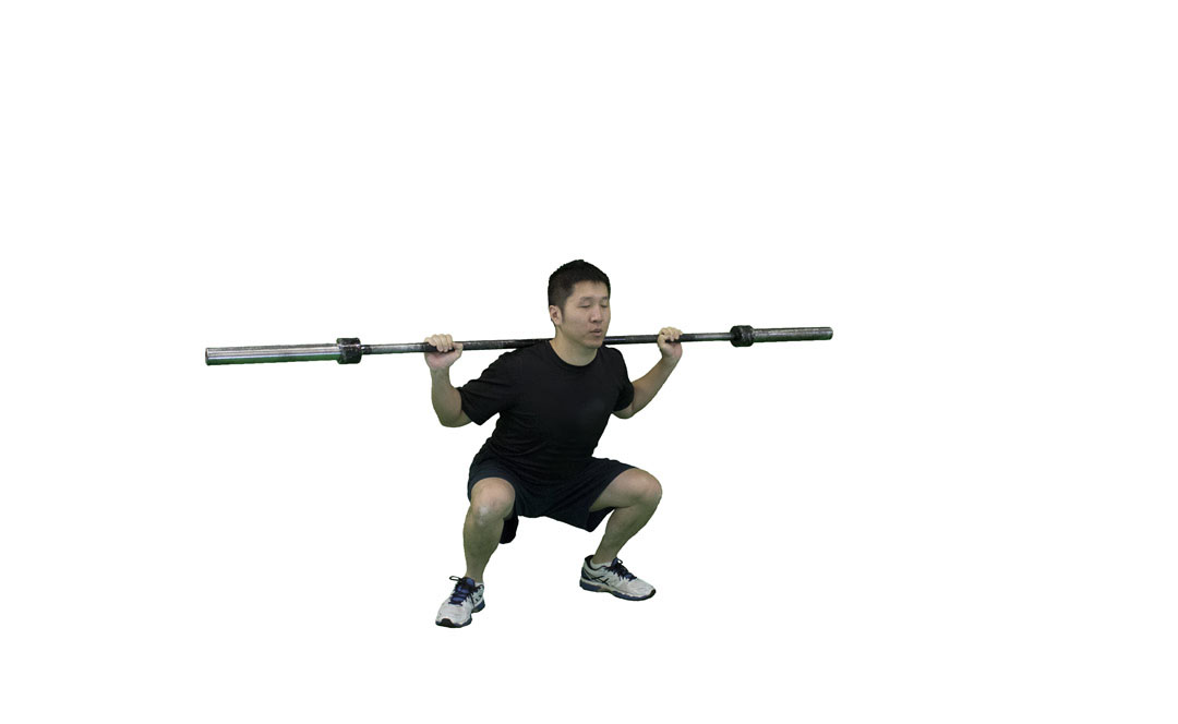 Squat con Salto in Ginocchio con Bilanciere — dimostrazione 2