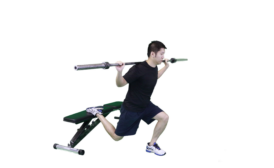 Squat su Una Gamba con Bilanciere — dimostrazione 2