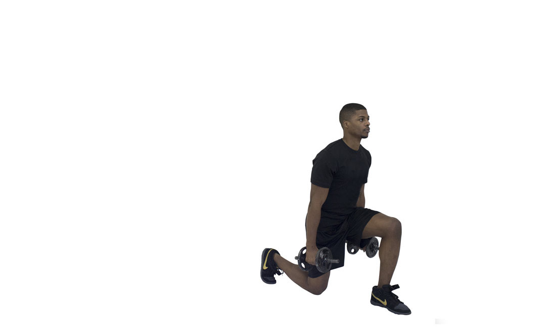 Dumbbell Rear Lunge — demonstration 2