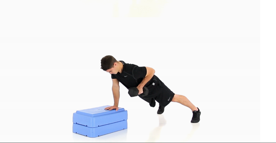 Bench Üzerinde Plank Dambıl Row — gösterim 2