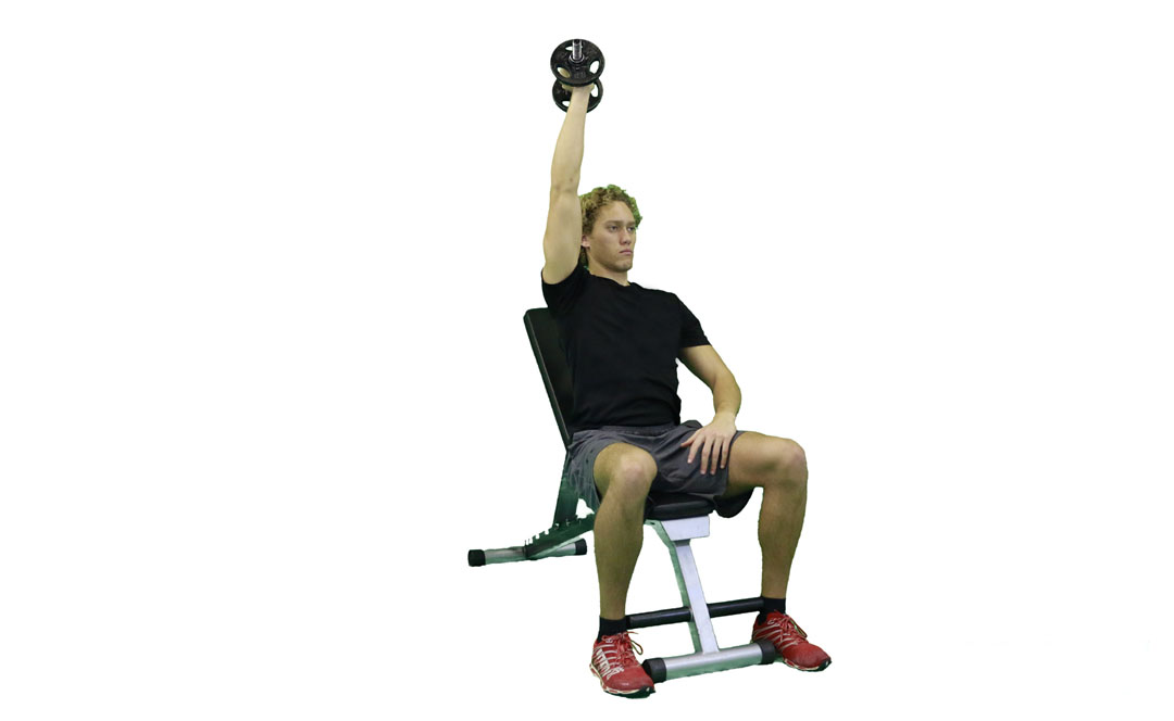 Dumbbell Seated One-Arm Tricep Extension — demonstration 2