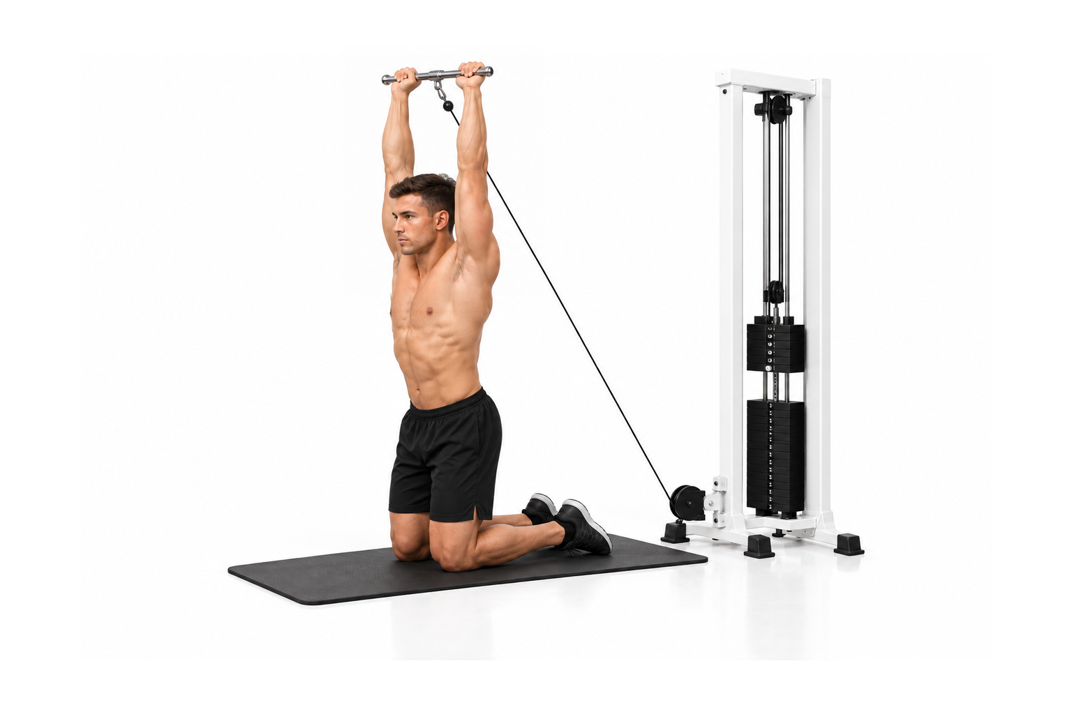 Cable Kneeling Tricep Extension — demonstration 2
