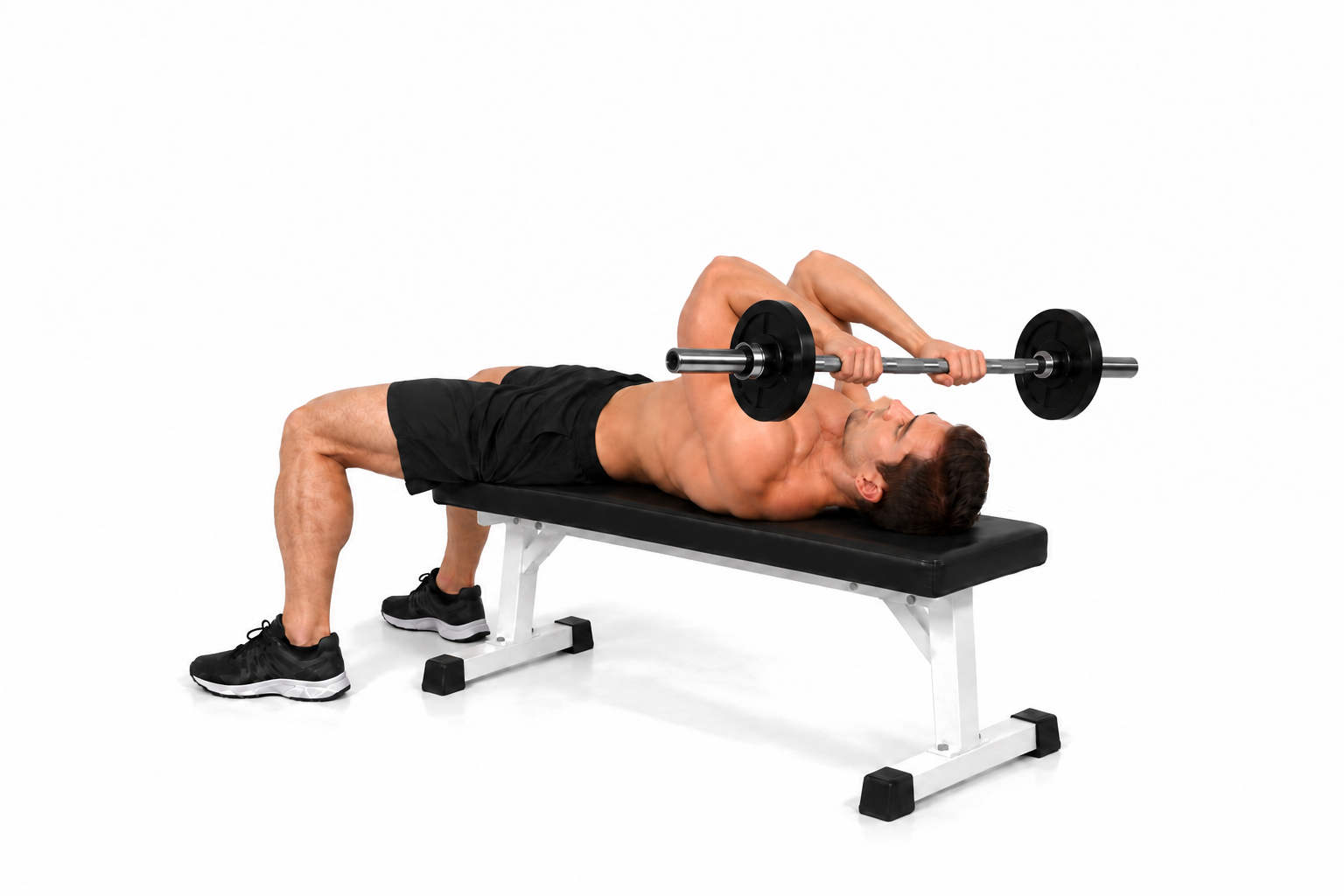 Barbell Skull Crusher Reverse Grip — demonstration 2