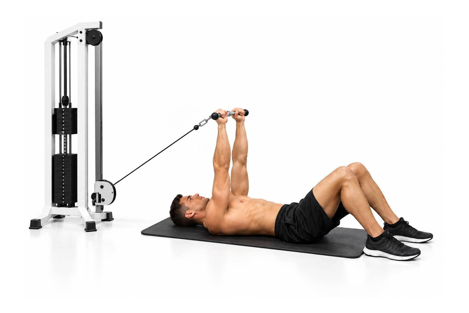 Cable Low Tricep Extension (Supine) — demonstration 2